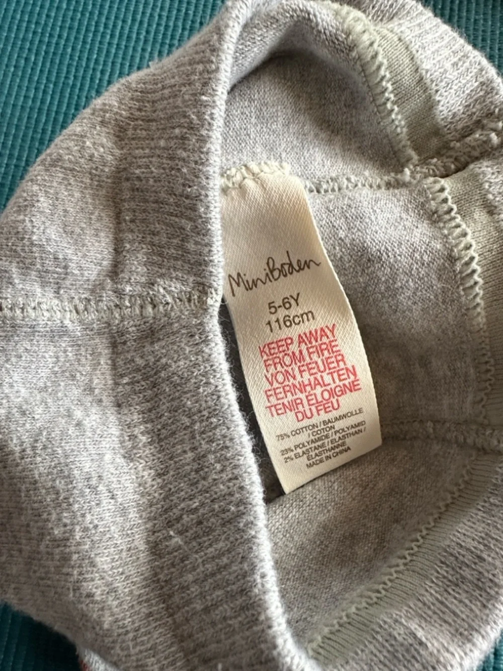 Mini Boden Light Gray Rainbow Pattern Footless Sweater Knit Tights 5-6Y